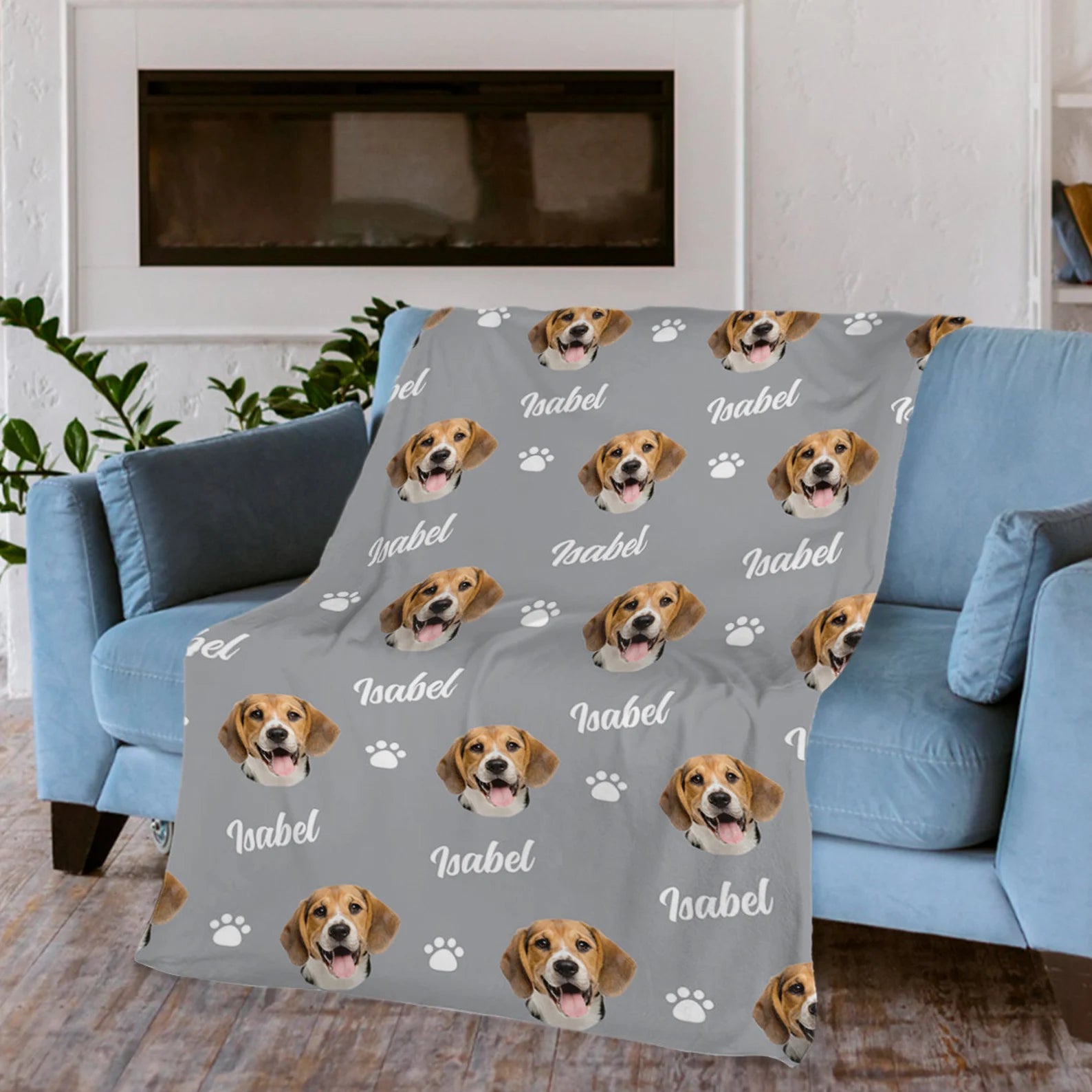 Custom Pet Photo Blanket Warm Flannel for Winter
