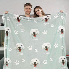 Custom Pet Photo Blanket Warm Flannel for Winter