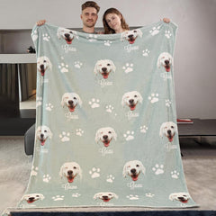 Custom Pet Photo Blanket Warm Flannel for Winter
