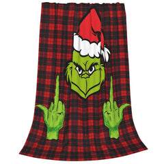 Funny Green Christmas Throw Flannel Fleece Blanket